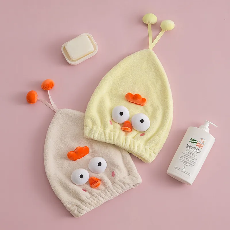 Viral Cartoon Animal Coral Fleece Hair Drying Wrap – Super Absorbent Quick-Dry Bath Turban for Women and Kids, Cute Plush Sleeping Cap with Princess Style, Soft Fluffy Hooded Towel for After-Shower and Skincare, Instagram-Famous Beauty Accessory